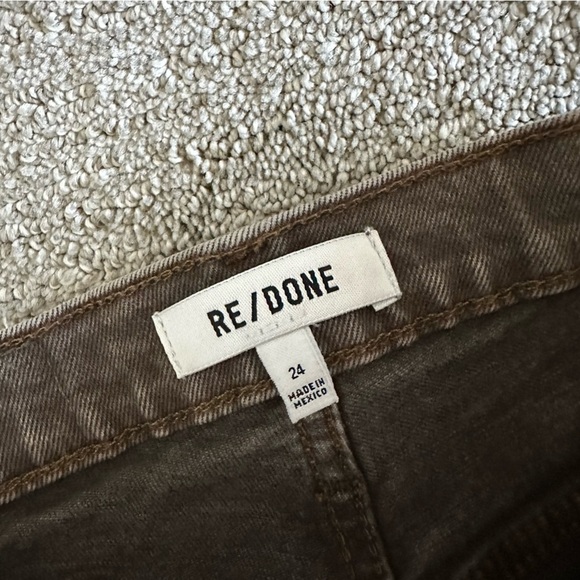 Re/Done Originals 70s Ultra‎ High Rise Stove Pipe Leg Washed Chocolate 24 - Picture 3 of 10